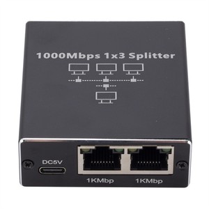 1ถึง3พอร์ต RJ45 LAN ตัวเชื่อมต่อปลั๊กเครือข่ายอีเทอร์เน็ตอะแดปเตอร์แยกในอลูมิเนียมอัลลอยแบบปลั๊กแอนด์เพลย์ไดรเวอร์ - Product Image 2