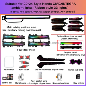2022-2024 Honda Civic Ambient ortam için uygun olun LED ışık otomatik LED aktif gölge Inter kapı modifikasyonu yeni - Product Image 2