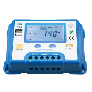 Hanfong PWM 20A 12 В/24 В контроллер солнечного заряда с регулируемым ЖК-дисплеем двойной USB порт настройки таймера