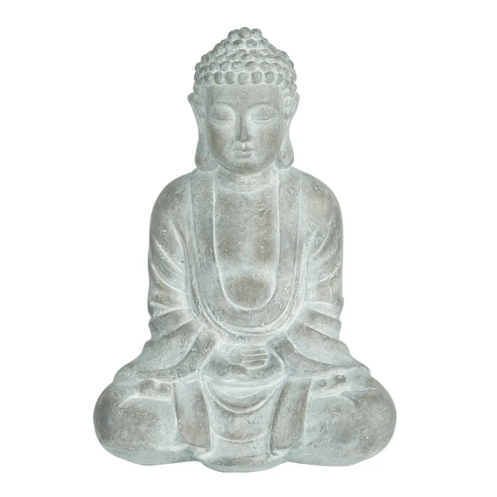 Wholesale BSCI factory new arrive zen garden decor feng shui ornaments grey resin sitting meditation buddha statue