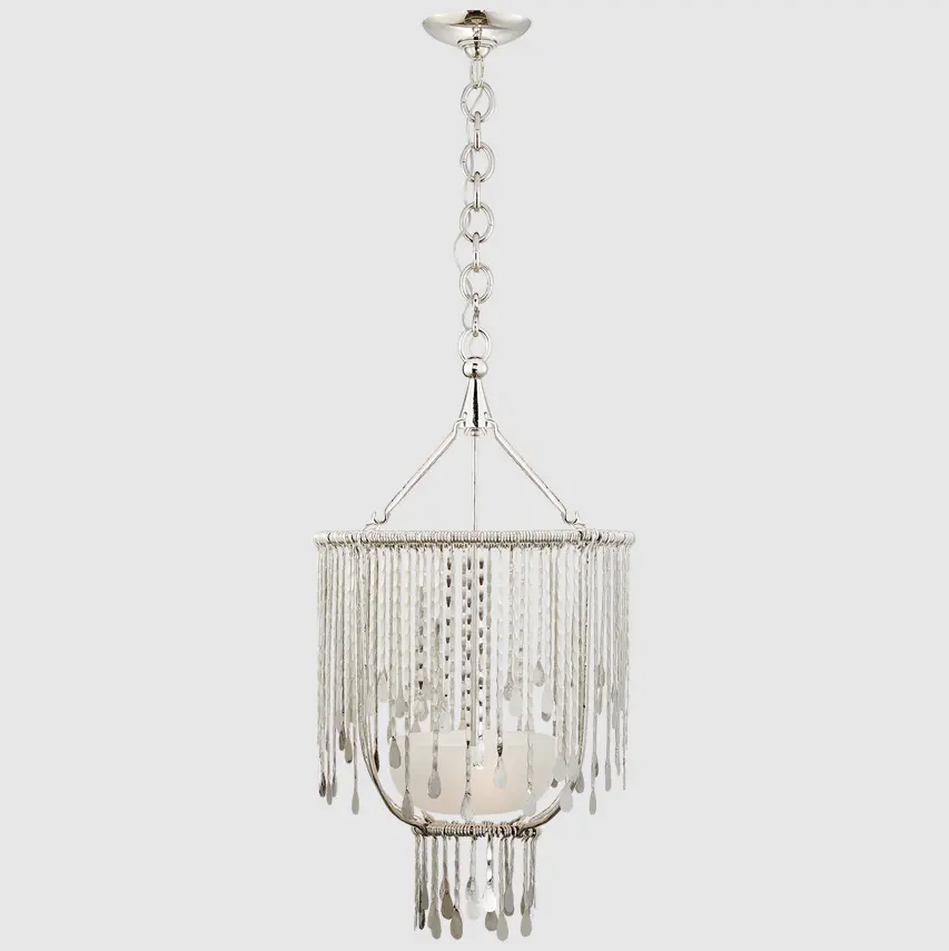 Style américain moderne goutte d'eau Design métal suspension lampe plafond suspendu moyen sculpté albâtre lustre