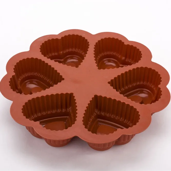 LD-B0006 Food grade silicone molde cozimento ferramenta coração forma bolo molde para bakeware