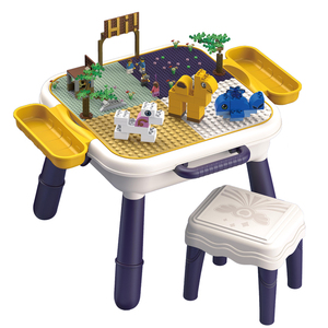 Children Kindergarten <strong>Multi</strong> <strong>Functional</strong> Learning <strong>Table</strong> Chair Toy <strong>Game</strong> Animal Building Block <strong>Games</strong> for Kids - Product Image 1