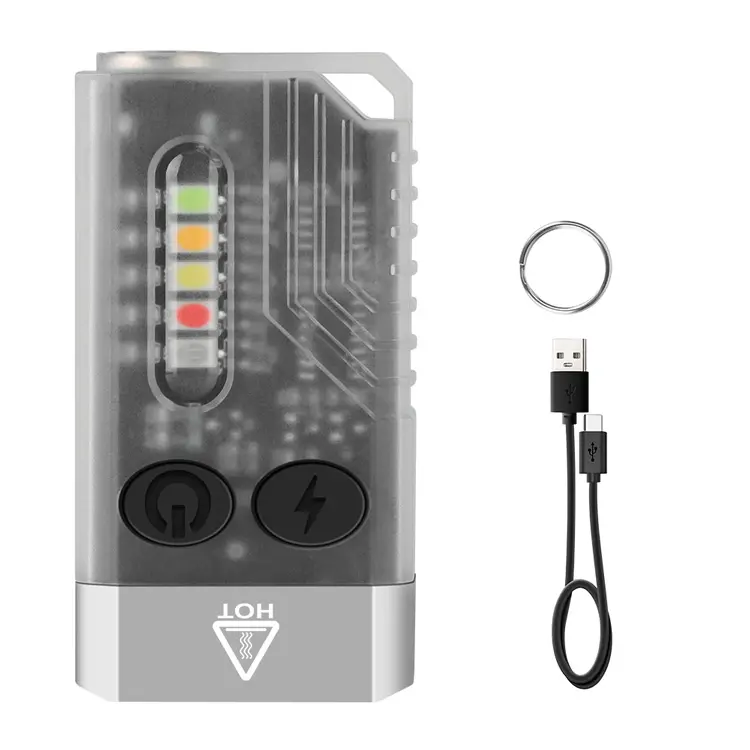 Boruit 2023 V10 1000 Lumen Mini Keychain Đèn pin IPX4 không thấm nước có thể sạc lại huỳnh quang LED Torch Polymer Pin Torch