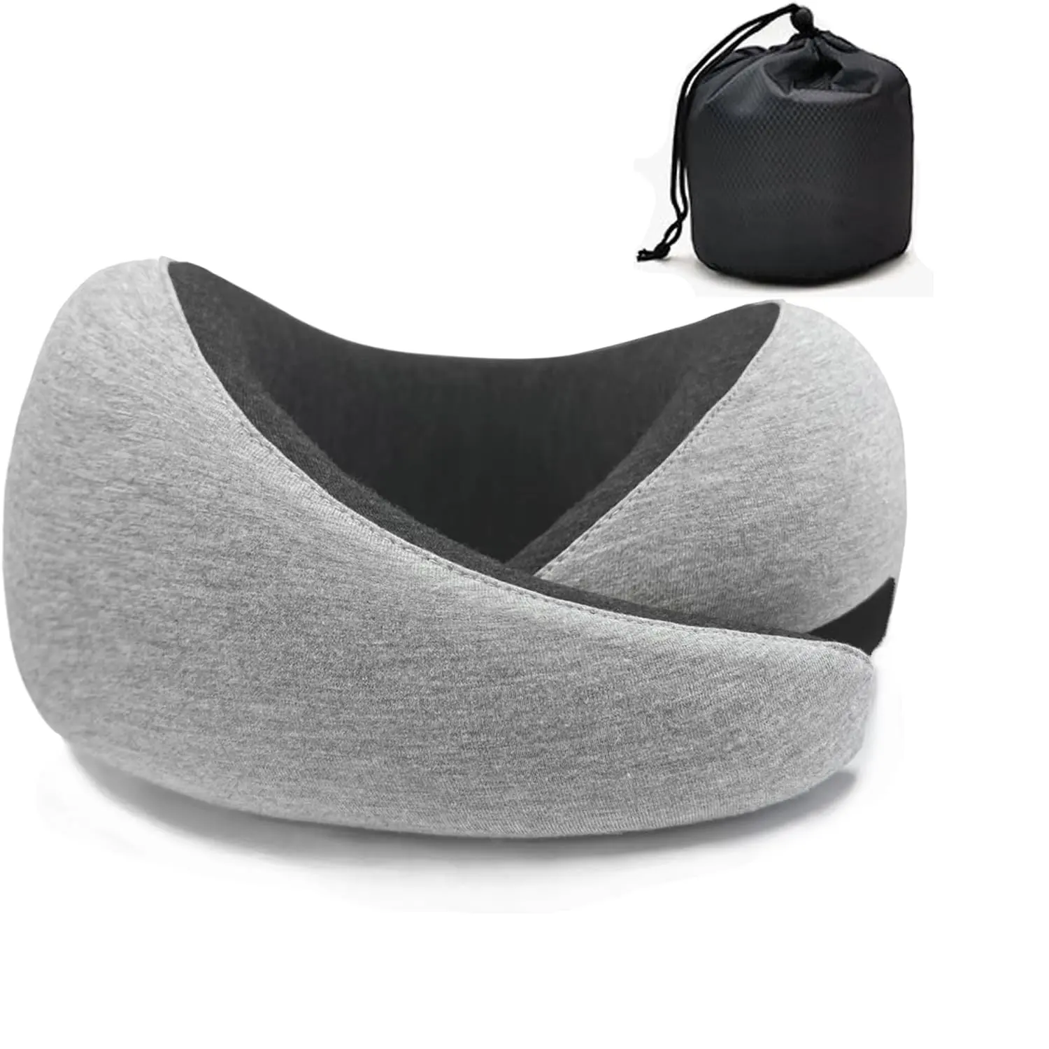 Almohada de viaje de Caracol de espuma viscoelástica para dormir avión, coche, cabeza de soporte de cubierta transpirable y súper suave