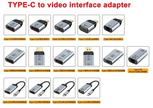 Convertidor de enchufe de video HD 8K/4K 60Hz tipo C a USB 3,1/DP/Mini DP/VGA/compatible con HDMI/RJ45 USB tipo C adaptador macho hembra - Product Image 2