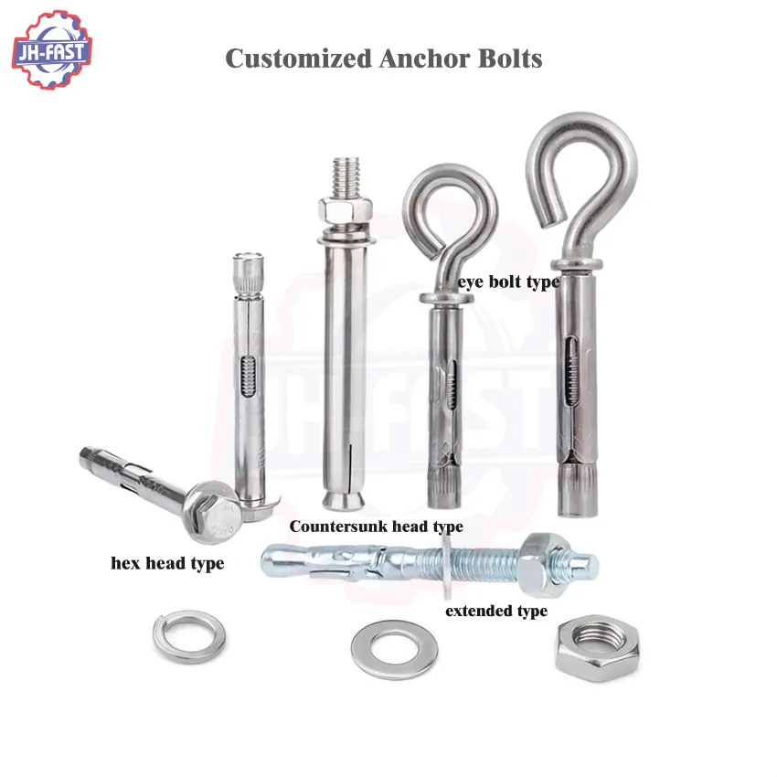 6mm 8mm 10mm 12mm 16mm 20mm diameter wedge wall anchor bolts steel M6 M8 M10 M12 M16 M20 sleeve concrete expansion anchor bolt