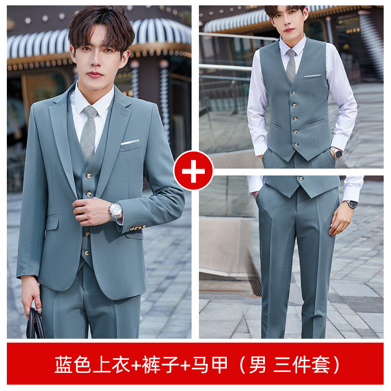 Costume bleu homme + gilet + pantalon