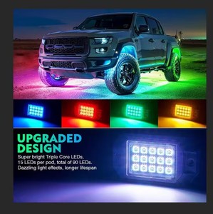 N2 2024 ออกแบบใหม่ RGB ไฟ LED รีโมทคอนโทรลและบลูทูธเหมาะสําหรับ UTV/ATV/รถบรรทุก/รถจักรยานยนต์/รถออฟโรด - Product Image 2