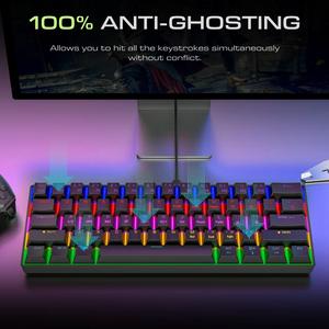 Tastiera Ultra-compatta personalizzata con cavo al 60 percento 61 tasti interruttore per Mac PC Gamer Tastiera Meccanica Tastiera da Gioco Mini Tastiera - Product Image 4