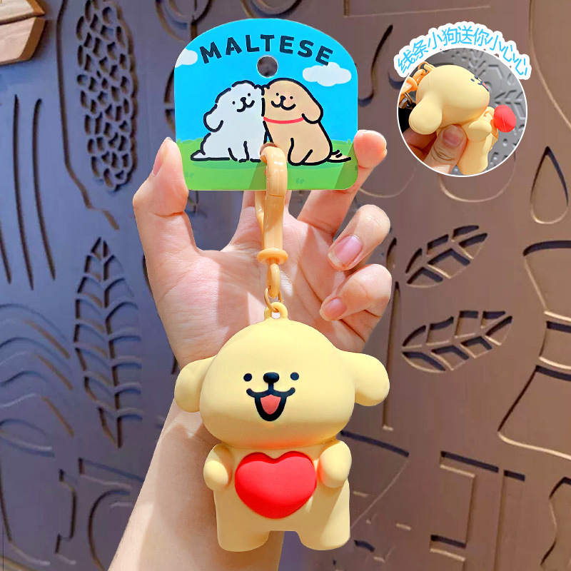 Line Puppy gives you a little heart - yellow