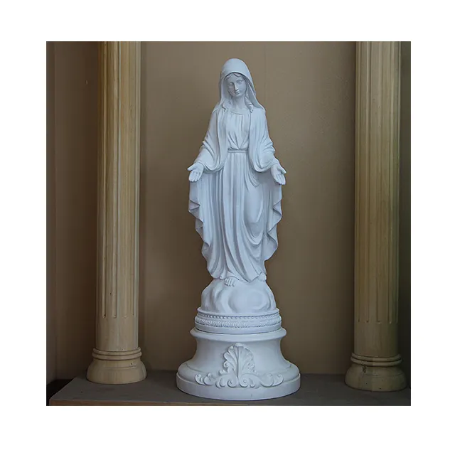 Escultura personalizada de fibra de vidrio para jardín, escultura religiosa famosa de la Virgen María, tamaño real