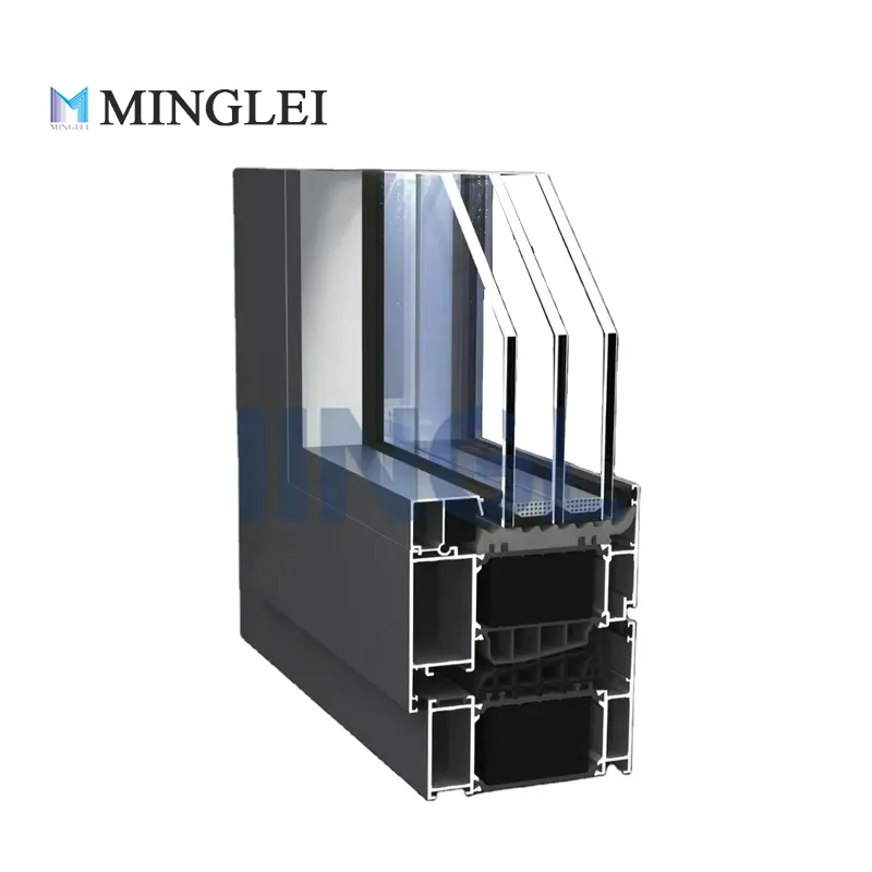 Minglei European style high quality energy efficient thermal break aluminum triple glaze passive house windows