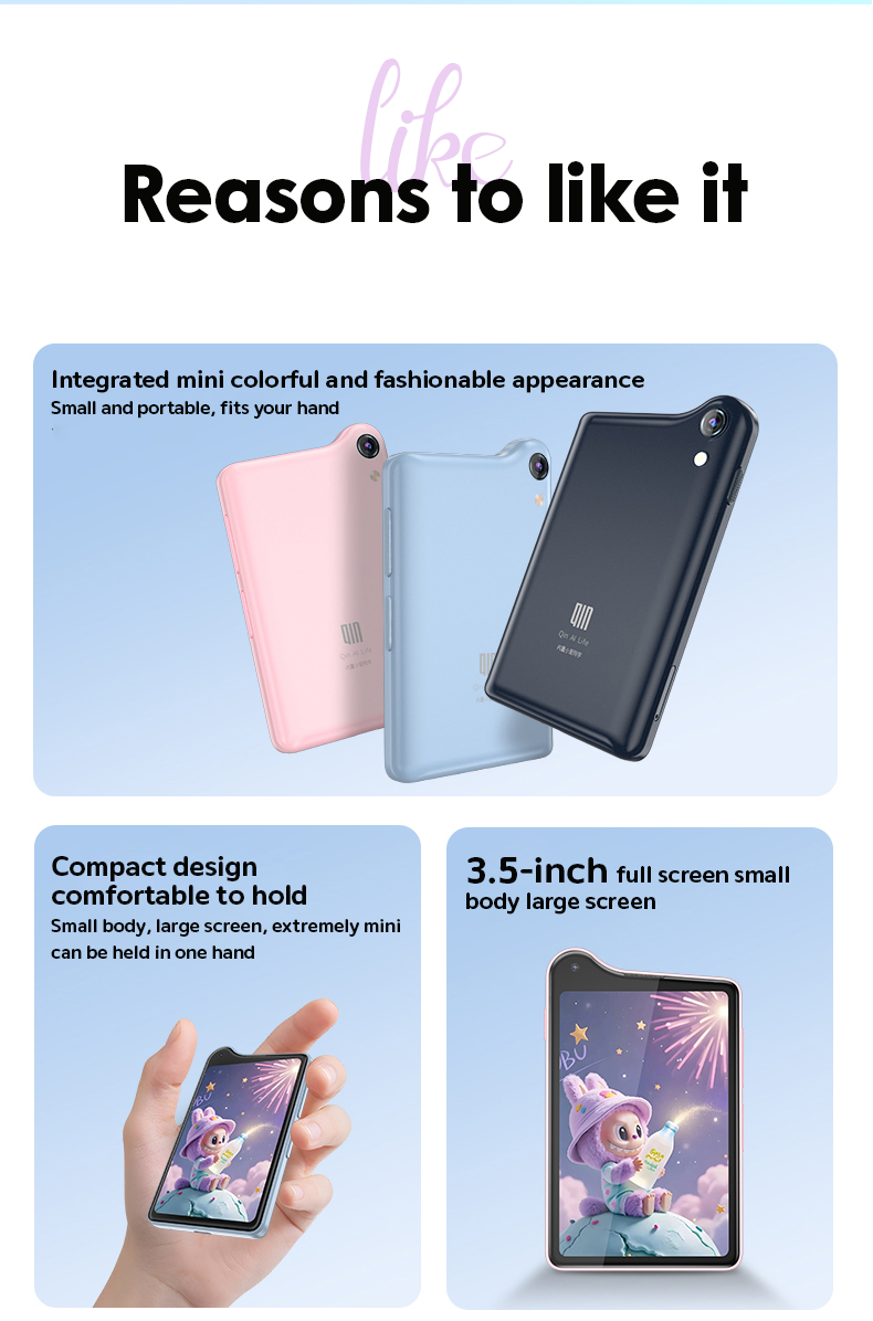 New QIN K25 Mini Smart Phone - 3.5 Inch Display 4G Network Octa