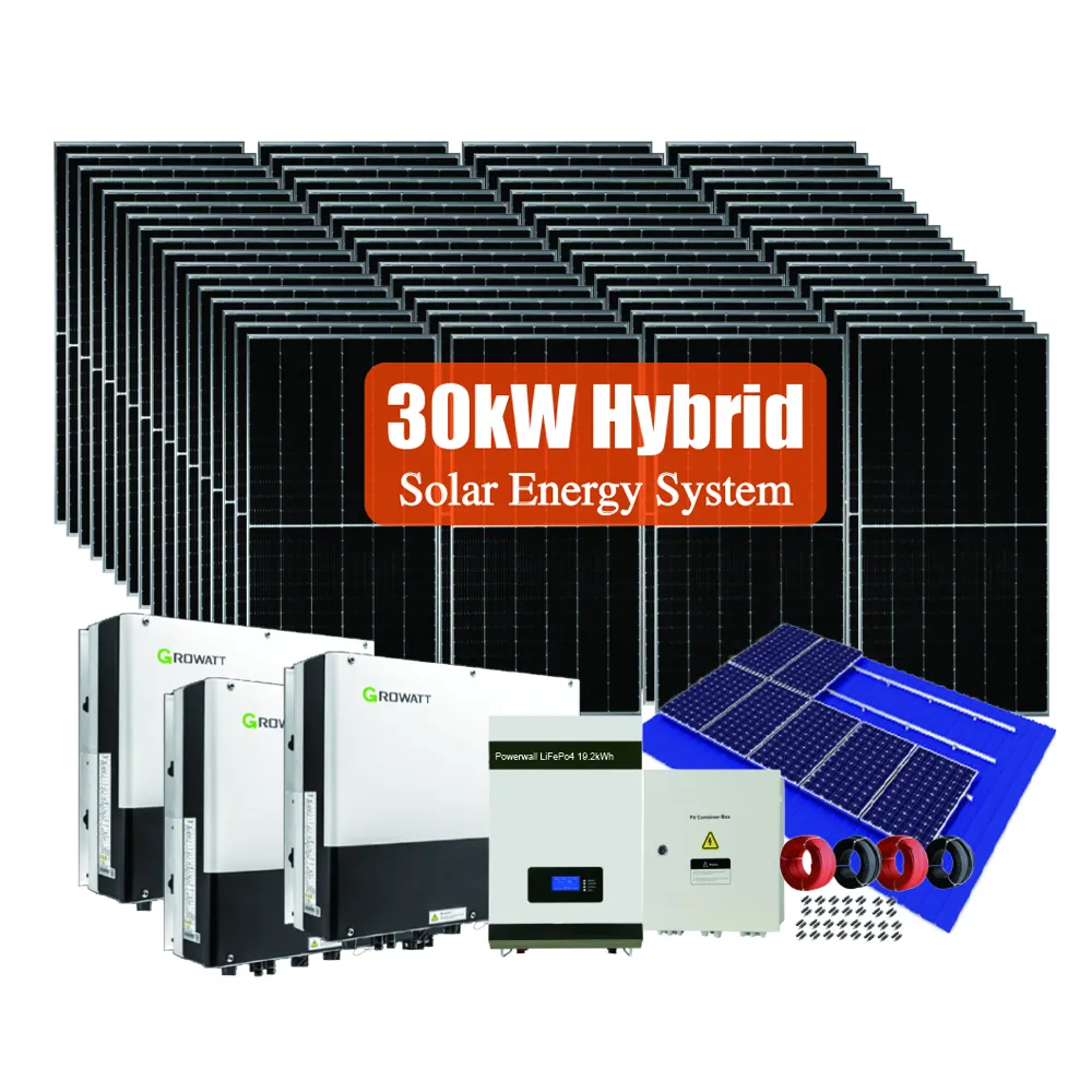 Maxbo 30kW 30 kW hibrid komple panelleri ile güneş enerjisi elektrik çit fotovoltaik sistemi kiti