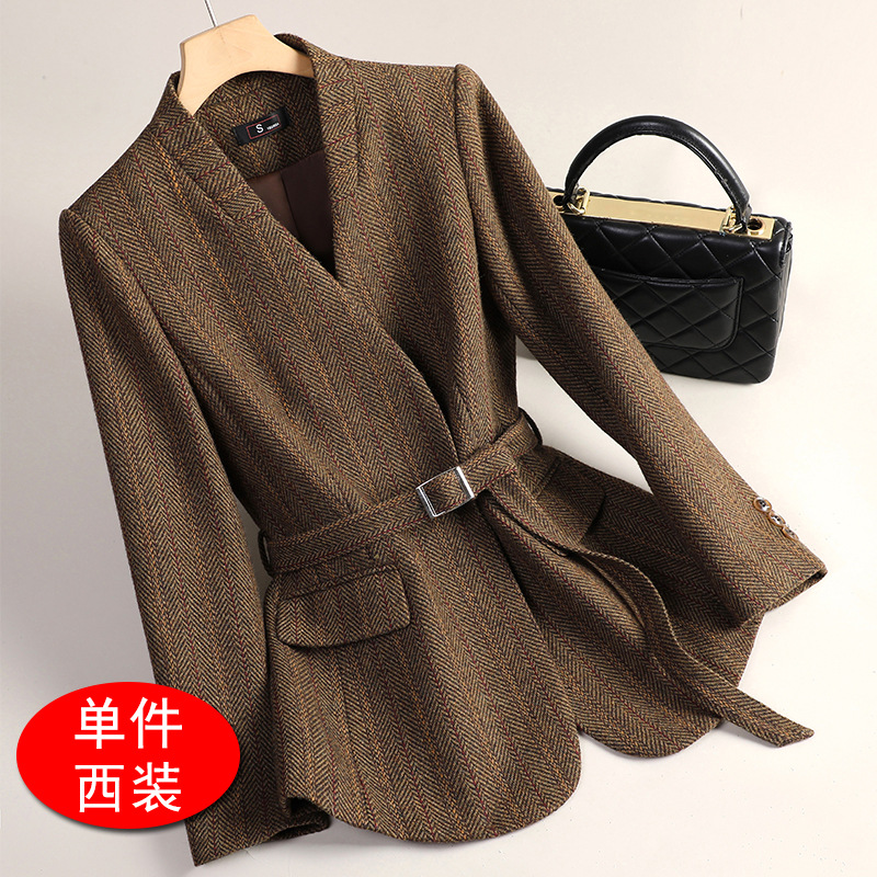 Brown suit belt