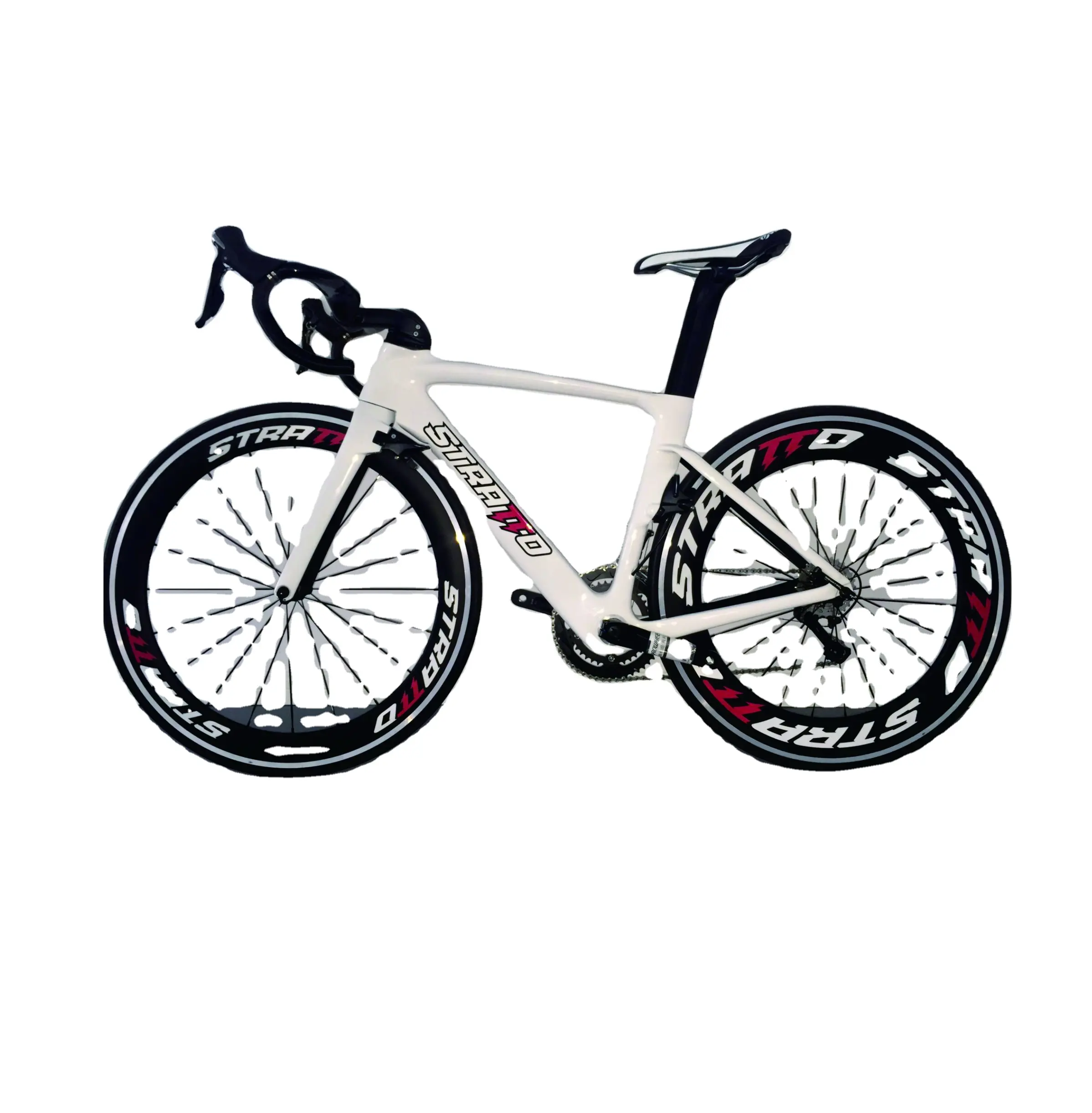 Bicicletta da strada da corsa con telaio in fibra di carbonio Groupset bianco personalizzato 5800