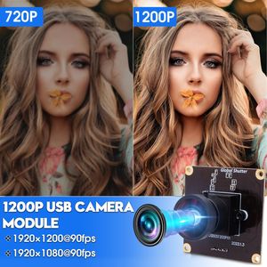 ELP 120 Degree Wide Angle NO Distortion HD1200P High Frame 90FPS Color Shutter Global Mini USB <strong>Camera</strong> Module Webcam - Product Image 4