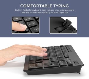 2.4GHz <strong>Wireless</strong> Quiet <strong>Keyboard</strong> <strong>Mouse</strong> with USB Receiver, Full Size Cute <strong>Wireless</strong> <strong>Keyboard</strong> for Windows Laptop <strong>Computer</strong> Desktop - Product Image 3