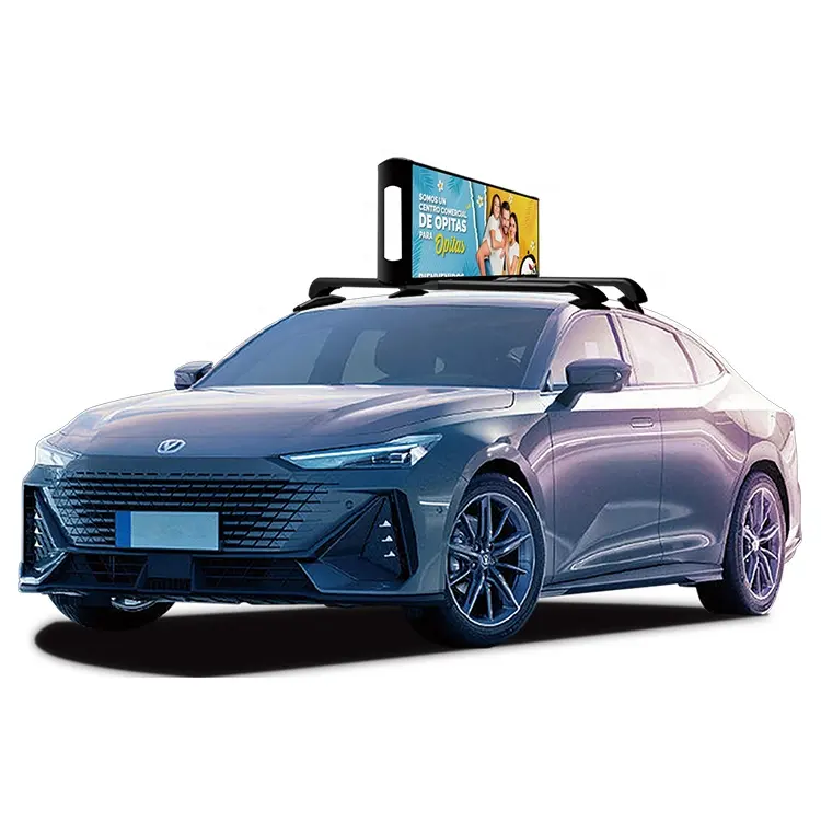 Бесплатная индивидуальная Водонепроницаемая наружная коммерческая реклама двухсторонняя такси верхний светодиодный экран автомобиля дисплей