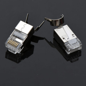 CAT7 Metal kalkan RJ45 konnektör altın kaplama 8P8C Ethernet modüler ağ fişi FTP kedi 7 FTP Ethernet konektörü - Product Image 5