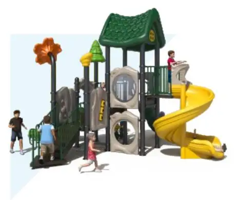Los niños juegan al aire libre Niños Parque infantil Playhouse Equipo de patio comercial al aire libre