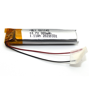 061145 LiPo แบตเตอรี่601145 300mAh 3.7V 1.11wh แบตเตอรี่ลิเธียมโพลิเมอร์ - Product Image 1