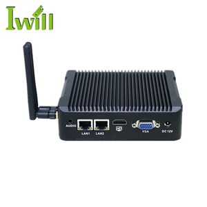 Fansız Nano PC J1900 N3 dört çekirdekli DC 12V 1COM çift ekran mini bilgisayar pc ile 1 * RS232 COM - Product Image 6