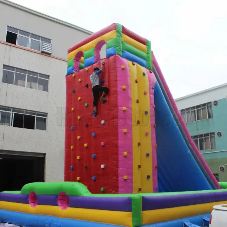 Jogo de esporte inflável personalizado, tarpaulina de pvc de pular, parede de escalada ao ar livre