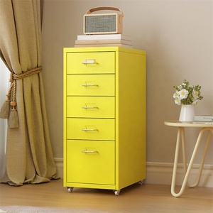 Dọc Kim Loại Ngăn Kéo Ngực Thép Cán Tủ Hồ Sơ 5 Ngăn Kéo Di Động Tủ Hồ Sơ Cho Văn Phòng Nhà Lưu Trữ Và Tổ Chức - Product Image 5