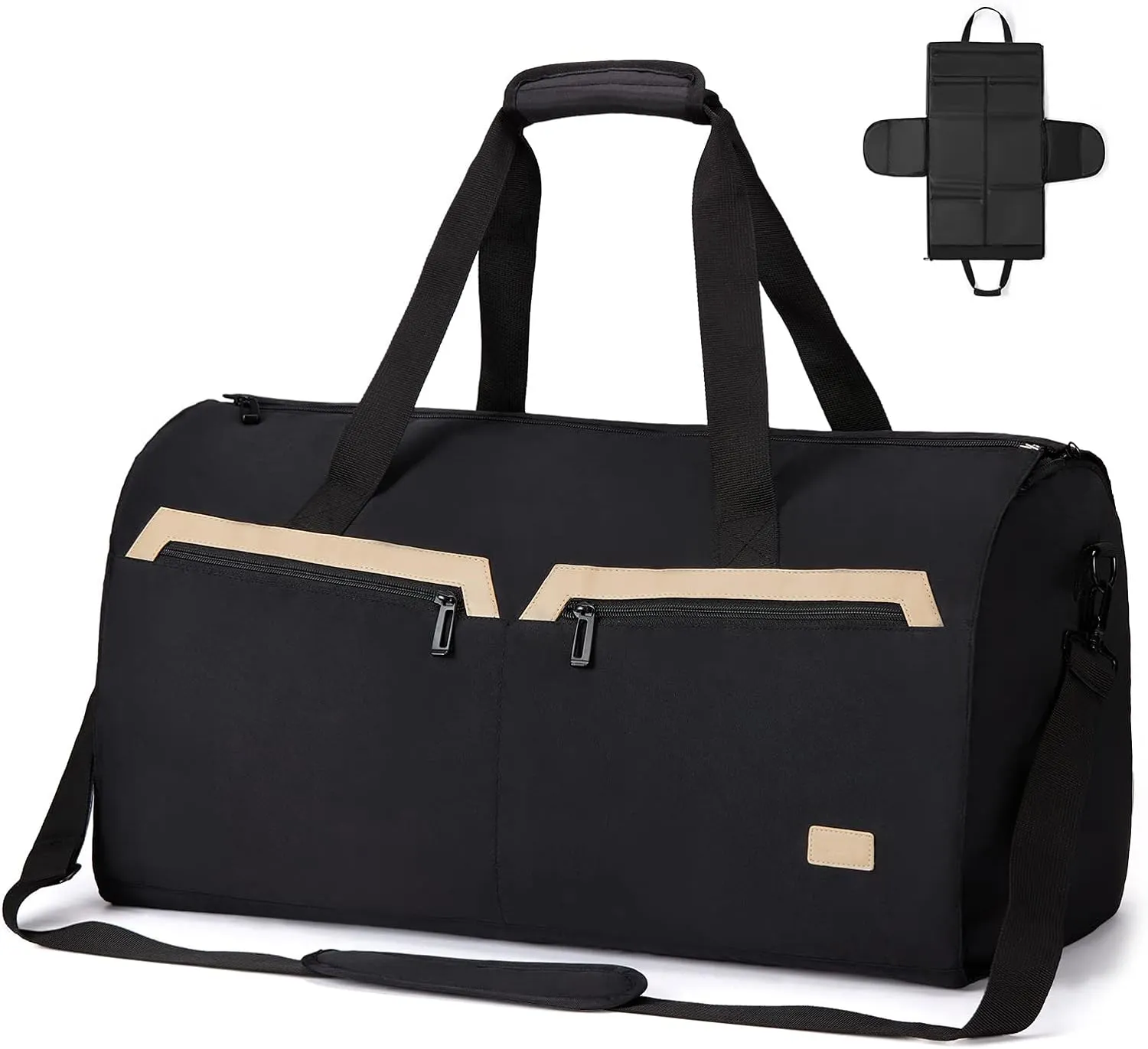 Bolsa de mão personalizada para viagem, mochila dobrável com bolsa de sapato para homens e mulheres