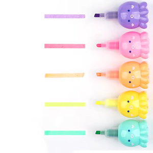 High Quality Markers Drawing Pens Customized Logo <strong>Chisel</strong> <strong>Tip</strong> Marker Pens 6Color Cute Mini Octopus Shape <strong>Highlighter</strong> Pens - Product Image 4