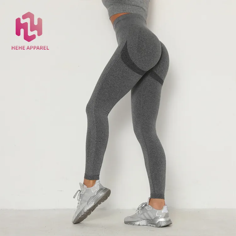 Mallas deportivas sin costuras de punto para mujer, pantalones de Yoga de absorción de humedad, Sexy, a la cadera, oferta