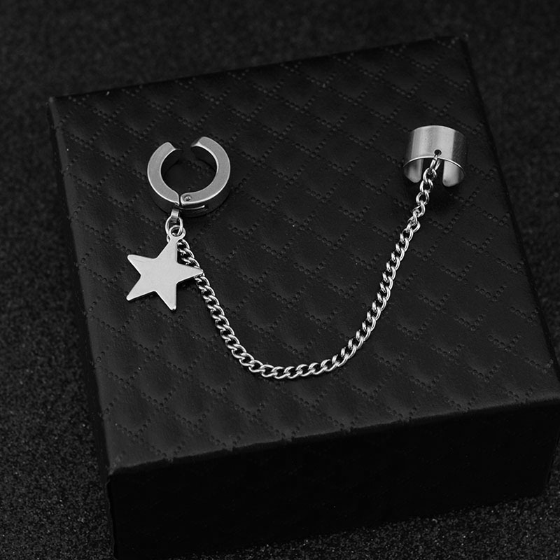 E053-Silver7 para 2 pendientes de clip (1 pieza)