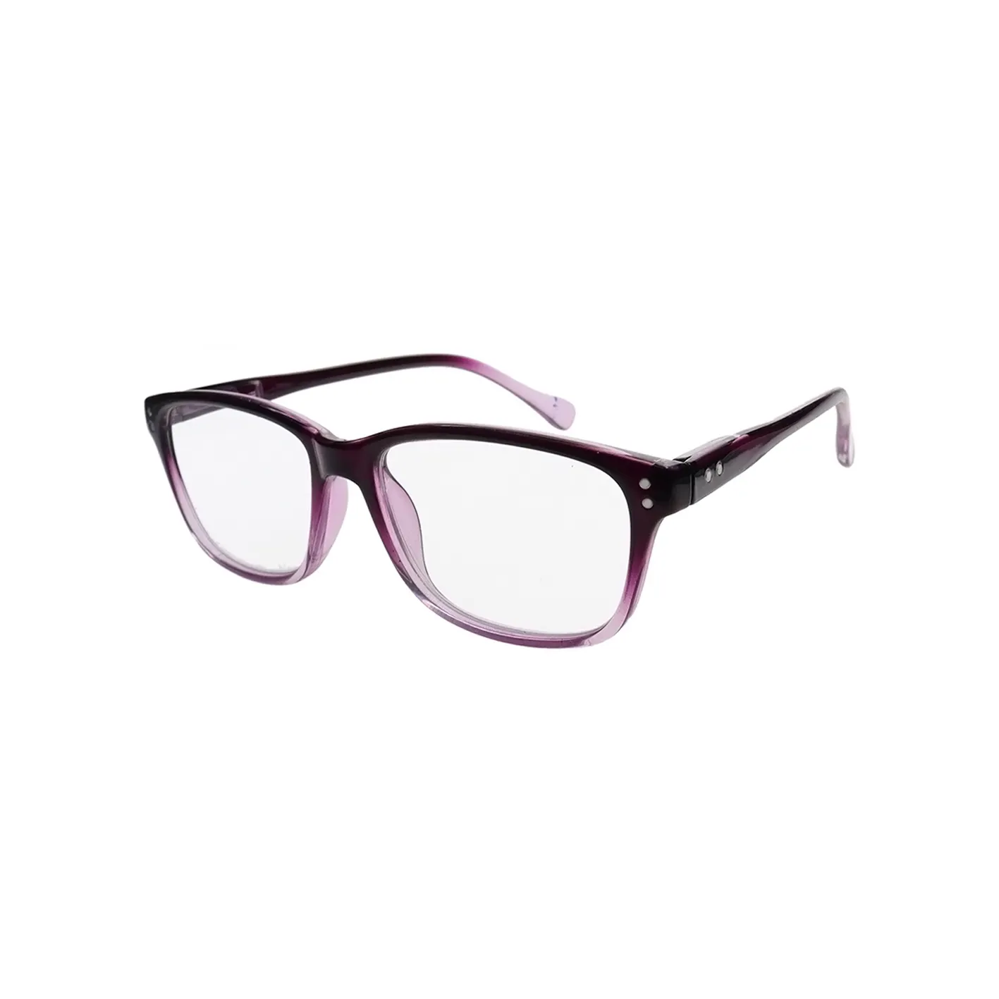 Latest Purple Gradient Color Plastic Glasses For Ladies Anti Blue Light Blocking Clear Lenses Fashion Design Reading Glasses
