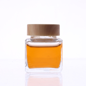 Square Glass Storage <strong>Jar</strong> 30ml 80ml Empty Clear Food Canning Glass Storage Container with Metal Lid - Product Image 1