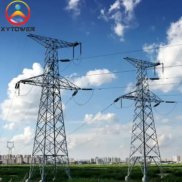 Torre de acero de línea de transmisión eléctrica de 400kv de alta tensión galvanizada de 4 Patas