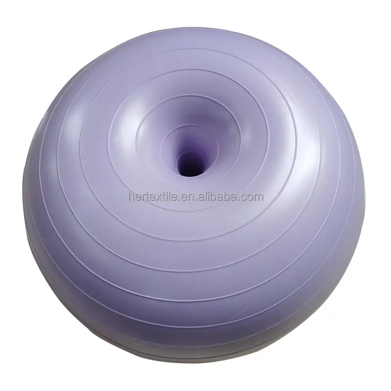 Pelota de PVC respetuosa con el medio ambiente para gimnasio, diseño de Apple, bolas de Yoga Donut, 1000g, 50cm, pelota de ejercicio para mujer, logotipo personalizado púrpura