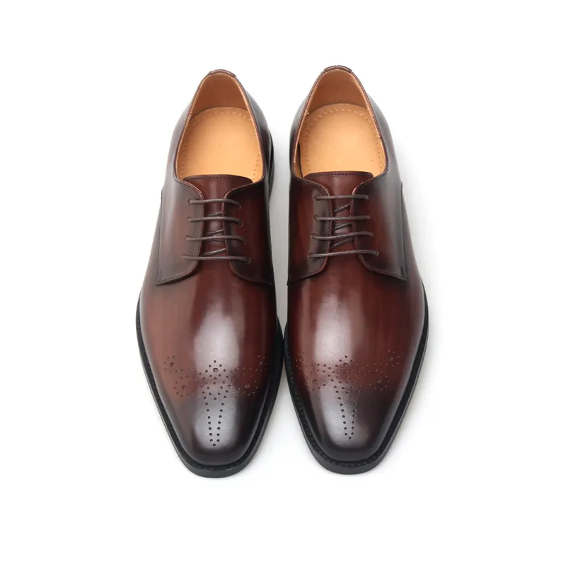 ALF-5313 सबसे अच्छा कस्टम आरामदायक फैशन हस्तनिर्मित इतालवी व्यापार ऑक्सफोर्ड असली लेदर पुरुषों पोशाक जूते