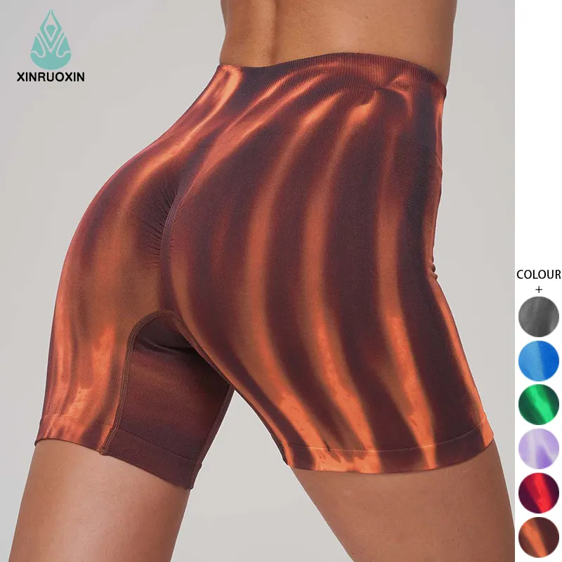 Custom Logo Women Gym Sport Wear Fitness Workout Seamless Yoga Pants Tie Dye Scrunch Butt Lift Leggings Yoga Shorts