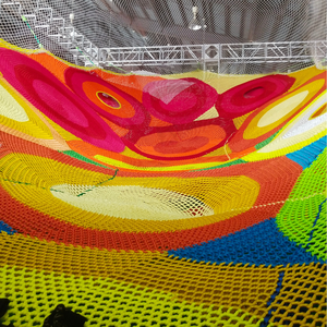 Радужная вязаная сетчатая крытая игровая площадка оборудование с сотовыми шариками для качелей мягкое развлечение для парка развлечений или школы - Product Image 3