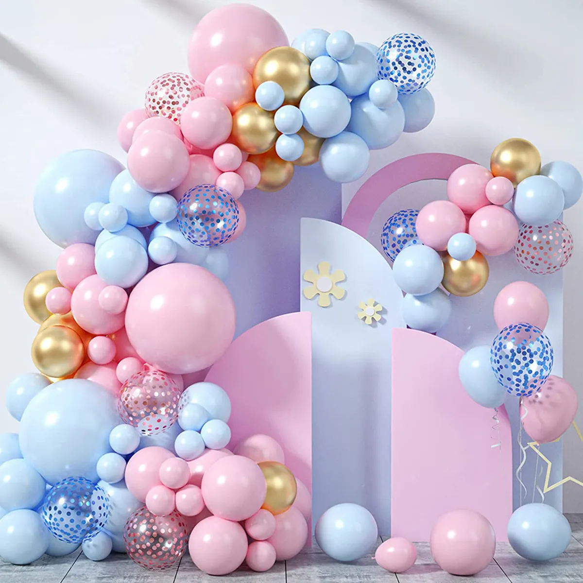 106 pezzi palloncini rosa e blu fai da te Gender Reveal decorazioni per feste palloncini palloncini coriandoli Kit arco ghirlanda