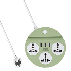 Soporte de teléfono de fábrica, toma de corriente Universal de 3 vías, tira de alimentación USB, multifunción, extensión redonda - Product Image 1