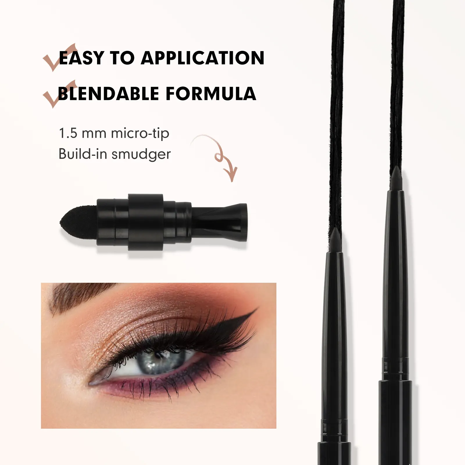 Stylo eye-liner en gel noir mat étanche à paillettes magnétiques de maquillage de marque privée crayon gel noir coloré eyeliner