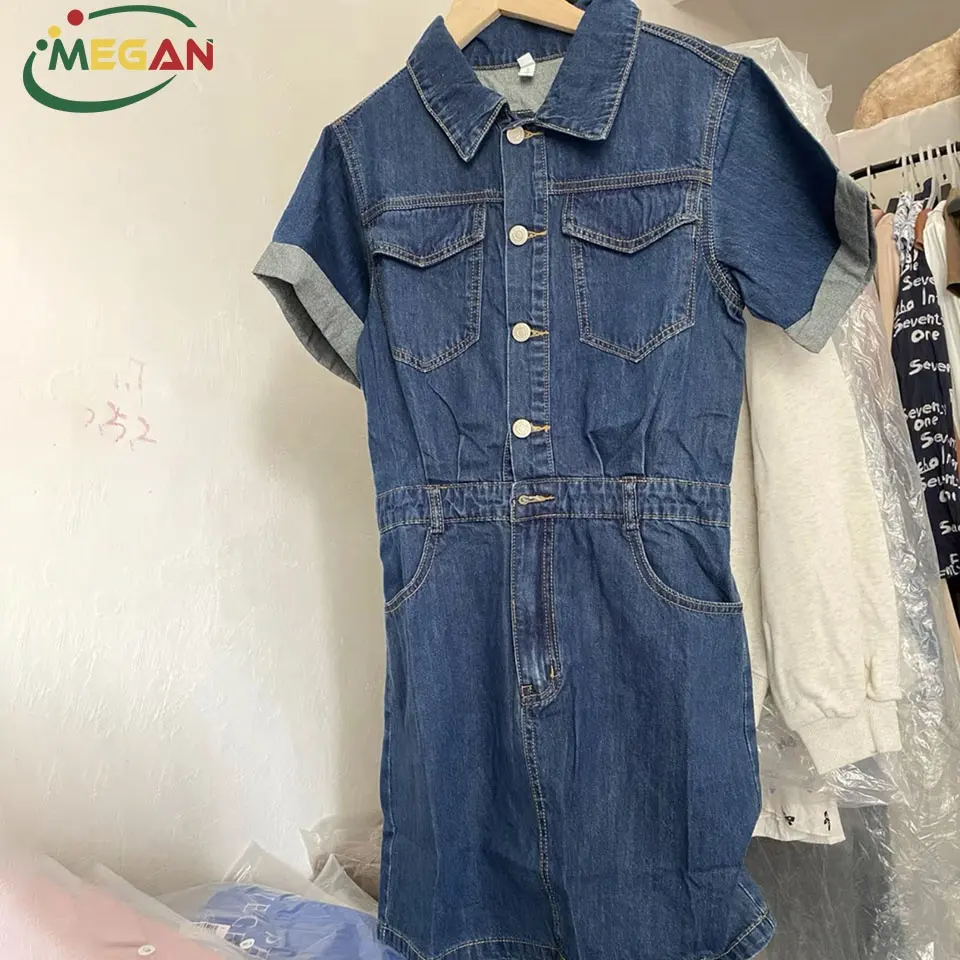 Megan Thrift Azul Segunda Mano Jean Vestidos Fardos Mujeres Asiáticas Niñas Ropa Usada