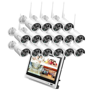 Jianvision 16通道3MP无线摄像系统，带12英寸屏幕NVR功能，内置麦克风