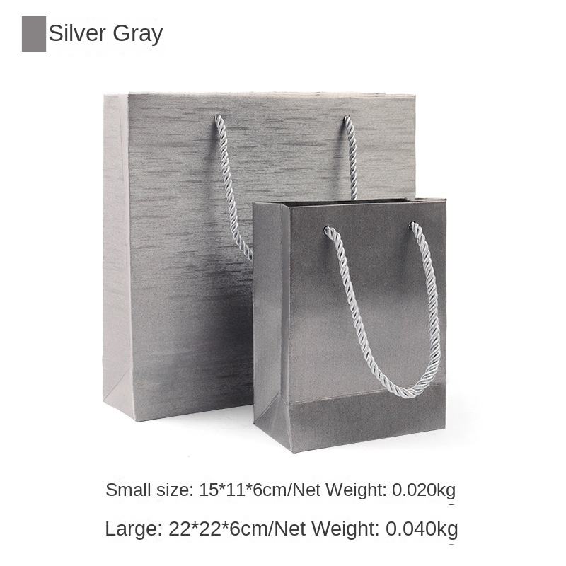 Bolsa de papel cepillado-gris plata/tamaño pequeño-11*16*5cm