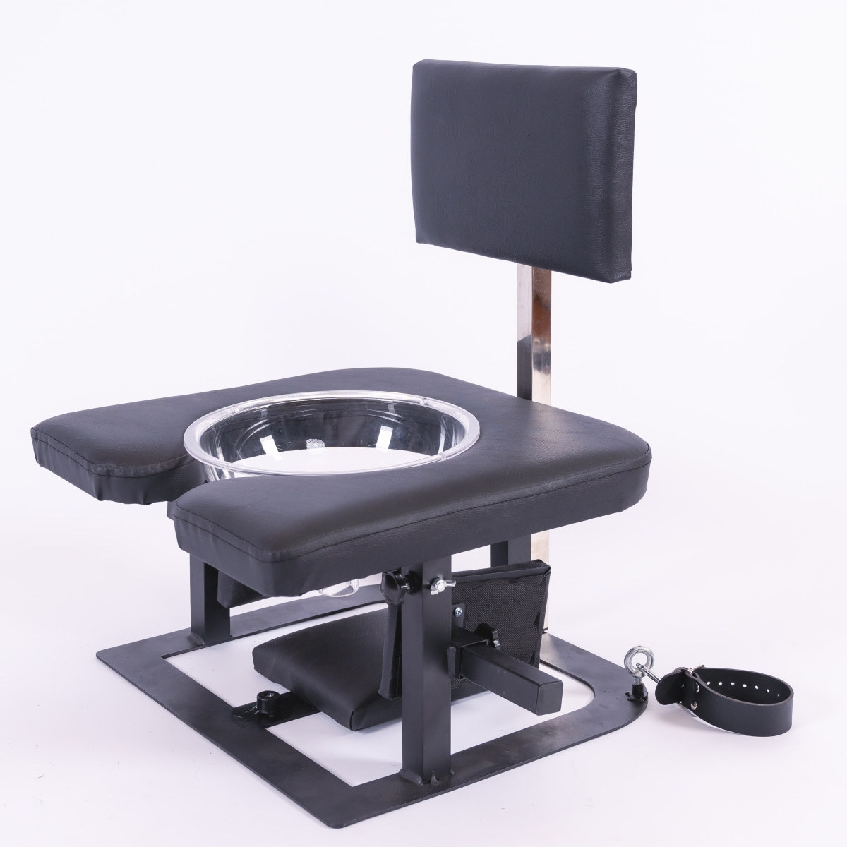 Chaise de toilette noire + entonnoir transparent