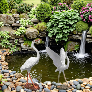 Thanh Lịch Lớn Màu Trắng Egret Nhựa Bức Tượng Trang Trí Sân Vườn Trang Trí Chim Điêu Khắc Cho Patio Bãi Cỏ Ngoài Trời Vườn - Product Image 5