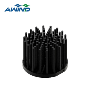 Customized 40w <strong>70mm</strong> Round Pin Black Anod Heat Sink Aluminum Profil LED Circular Cold Forging <strong>Heatsink</strong> for USA Led Cooling System - Product Image 4